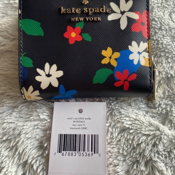 Preloved Kate Spade bifold wallet in very good condition in black/multi floral. - Picture 2 of 6